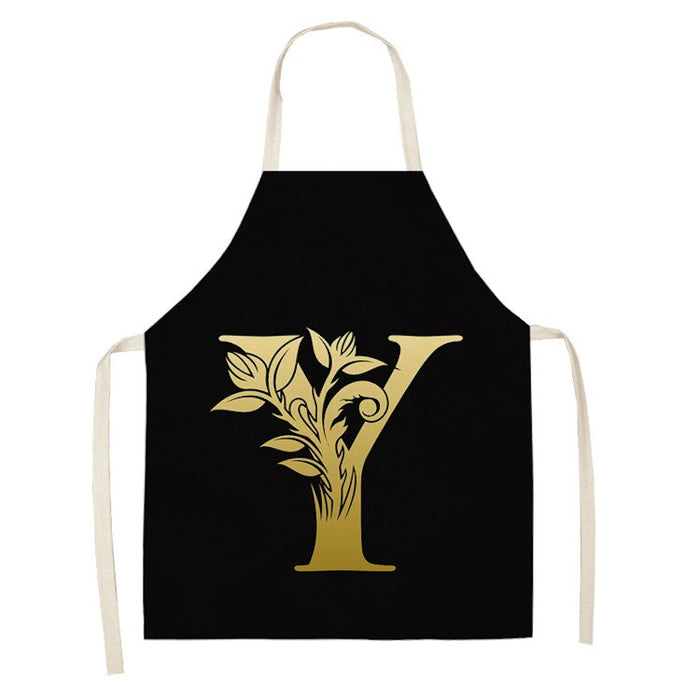 Letter Pattern Print Kitchen Apron