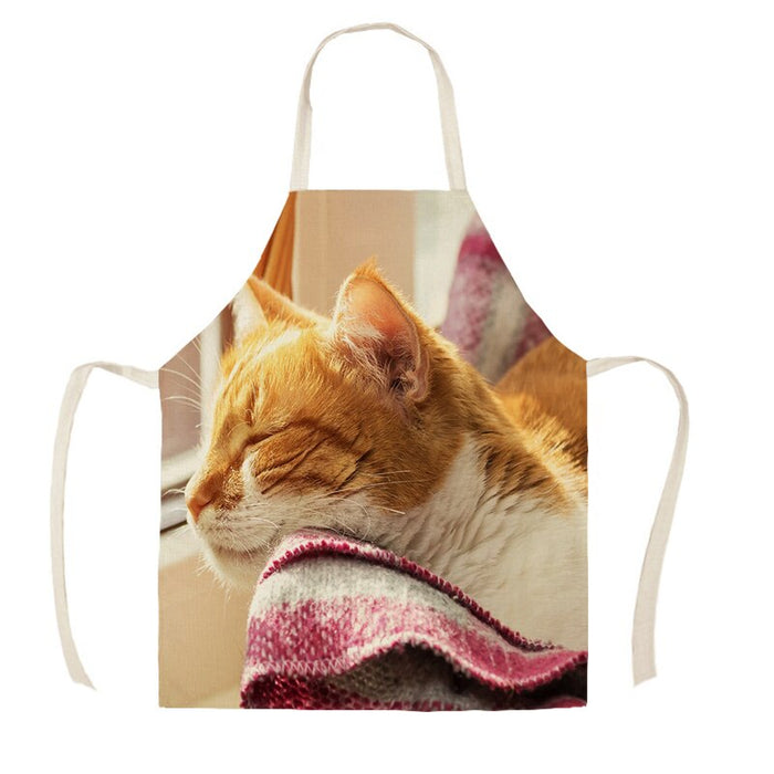 Cat Print Kitchen Sleeveless Apron