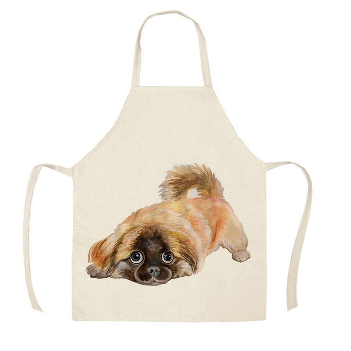 Sleeveless Dog Printed Aprons