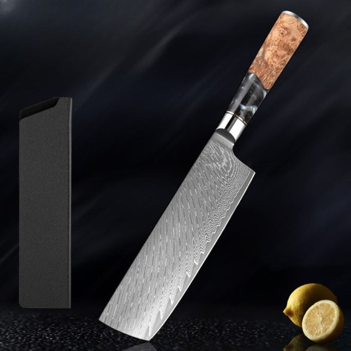 High-Quality Damascus Steel Kitchen Knife Sets With Resin Handle