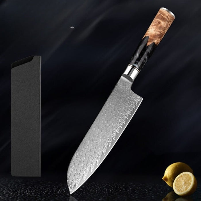 High-Quality Damascus Steel Kitchen Knife Sets With Resin Handle