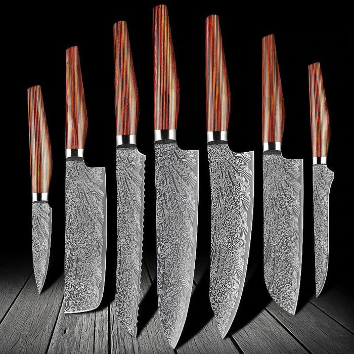 Bread Slicing Filleting Santoku Chef's Knife Set