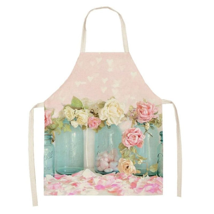 Flower Print Sleeveless Apron