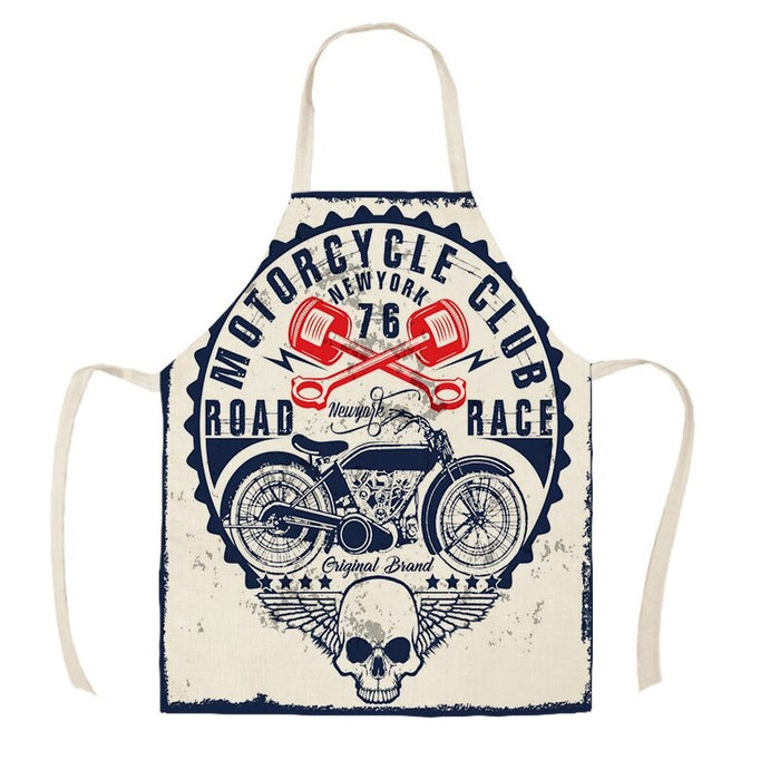 Retro Motorcycle Printed Apron