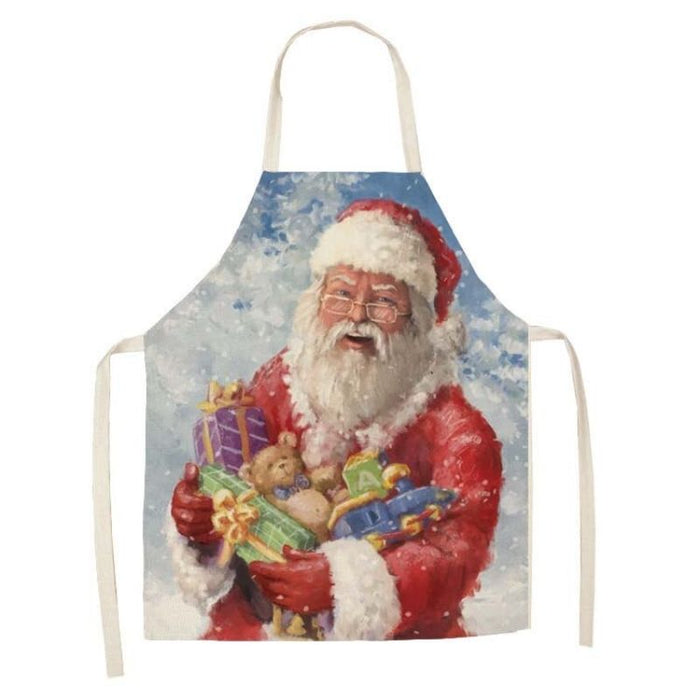 Santa Printed Home Sleeveless Aprons