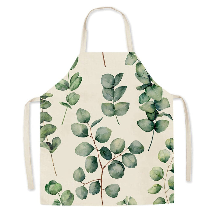 Plant Print Kitchen Apron