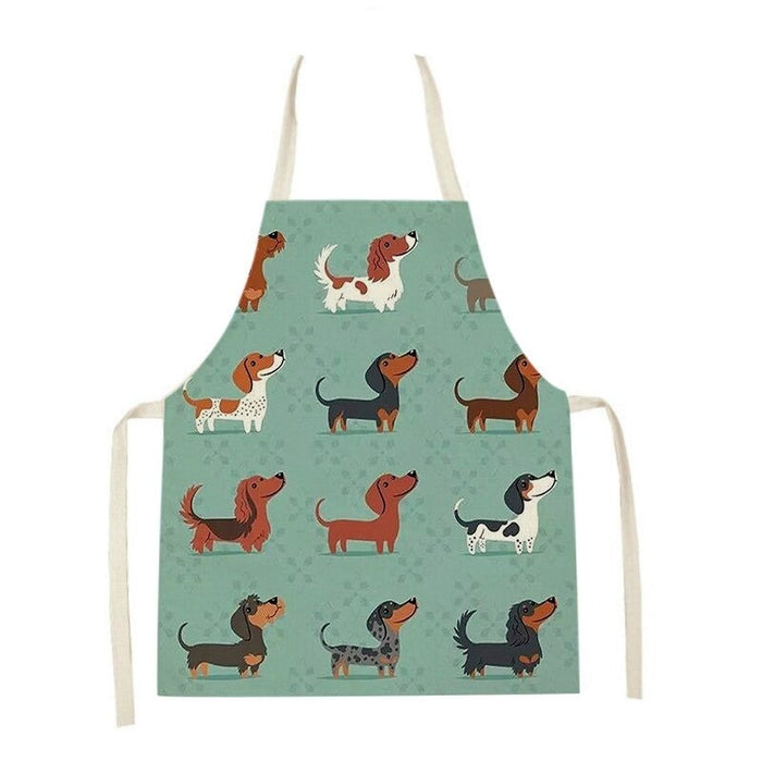 Printed Cartoon Dogs Cleaning Apron