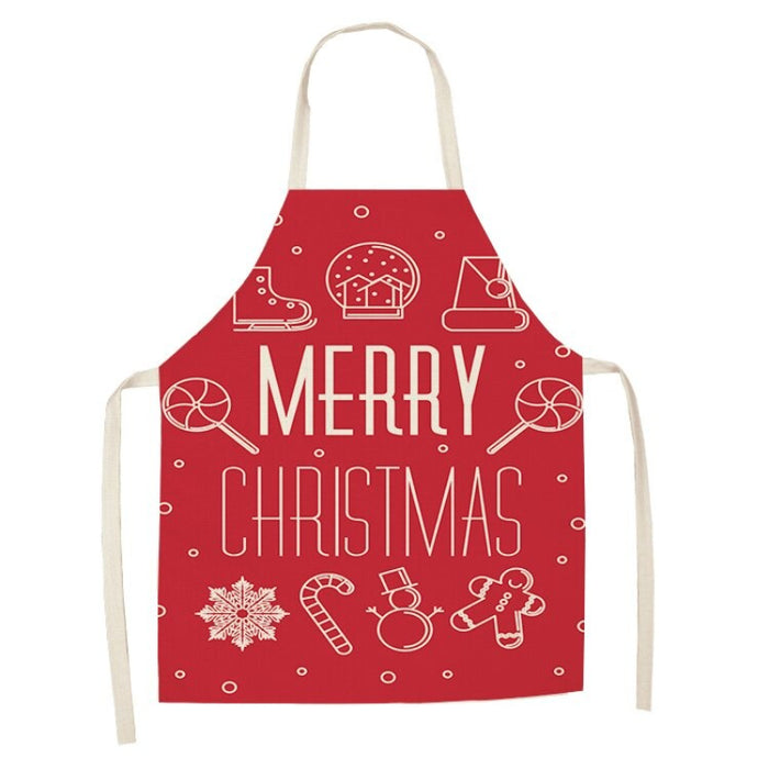 Printed Christmas Theme Sleeveless Aprons