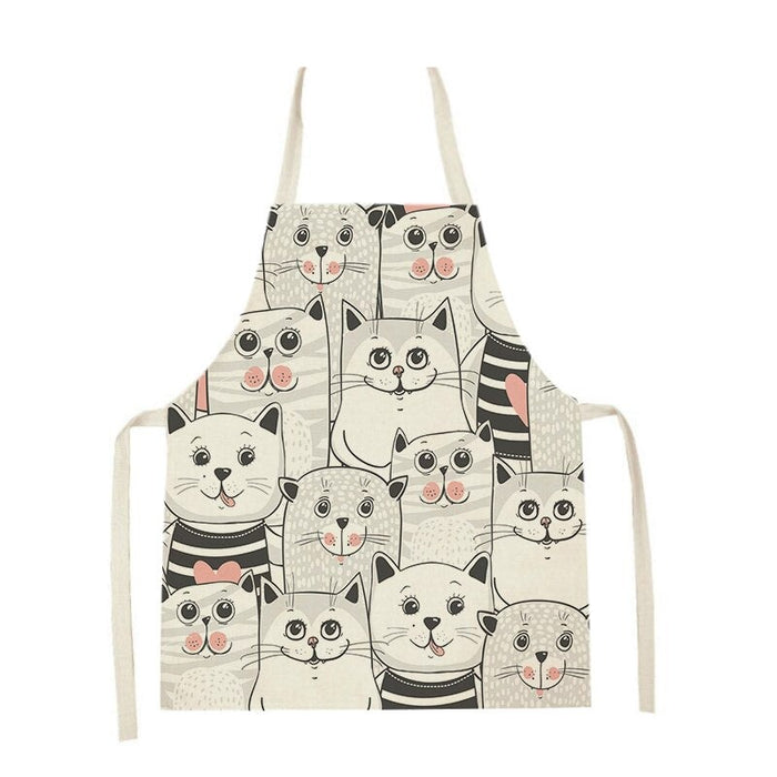 Cat Graphic Print Home Kitchen Apron