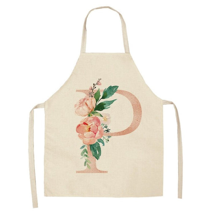 Pink Letter Flower Apron