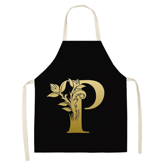 Letter Pattern Print Kitchen Apron