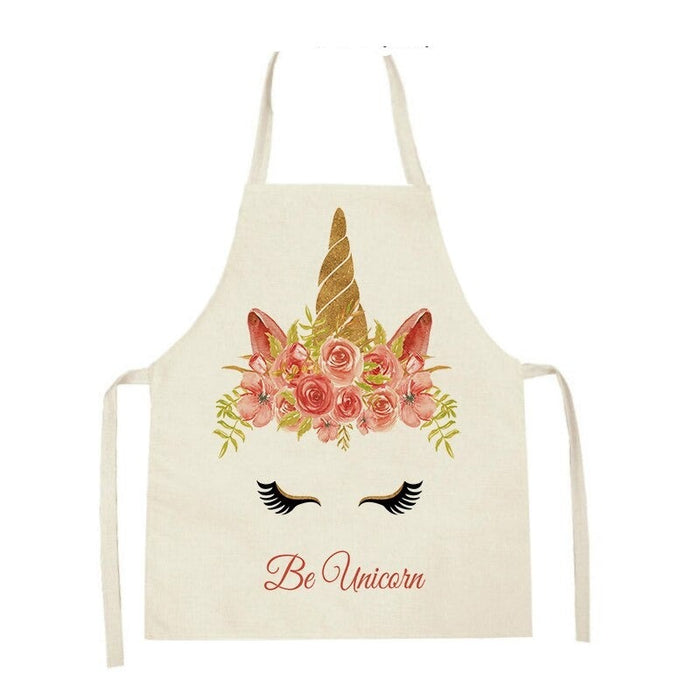 Unicorn Cartoon Flower Print Aprons