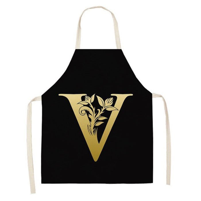 Letter Pattern Print Kitchen Apron