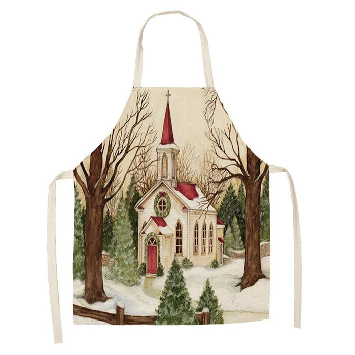 Artistic Christmas Print Kitchen Apron