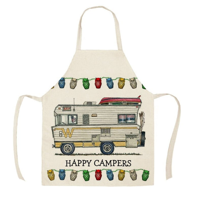 Printed Camping Vans Sleeveless Aprons