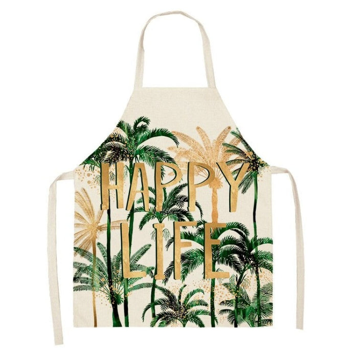 Tropical Leaves Print Aprons