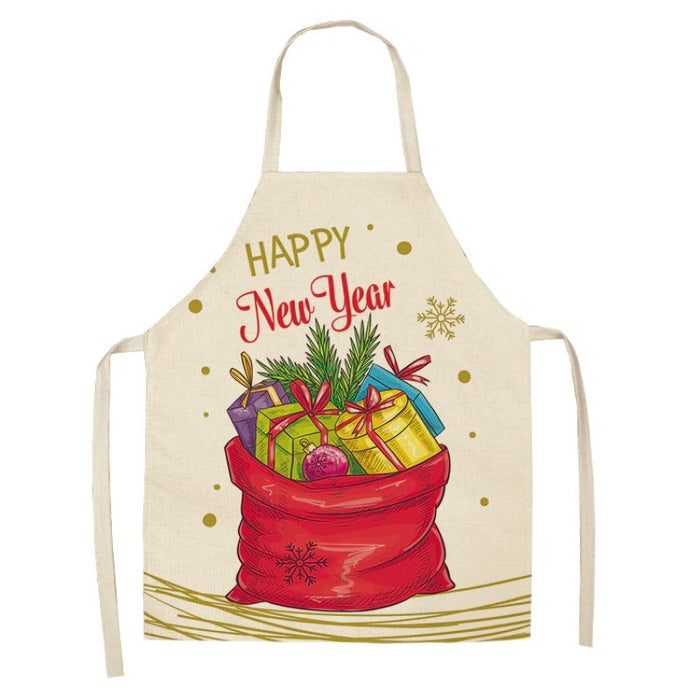 Creative Christmas Printed Women Kitchen Aprons