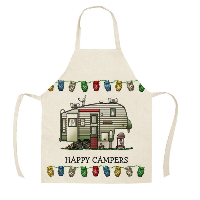 Printed Camping Vans Sleeveless Aprons