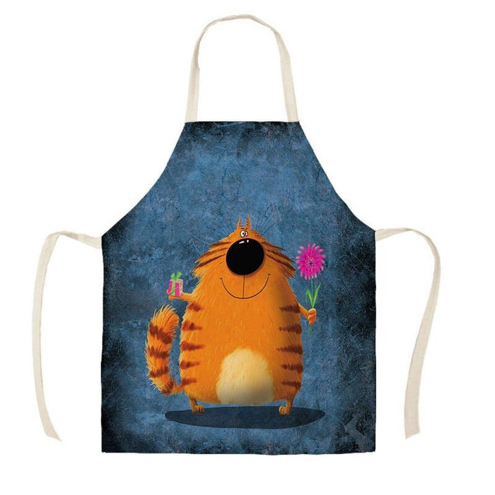 Colourful Cartoon Cats Printed Aprons