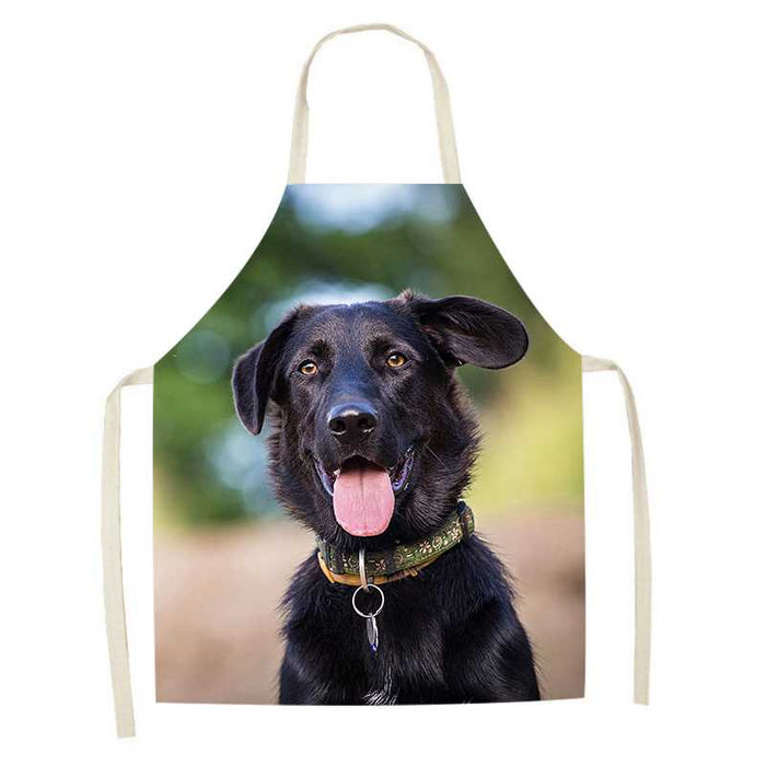 Dog Faces Print Apron