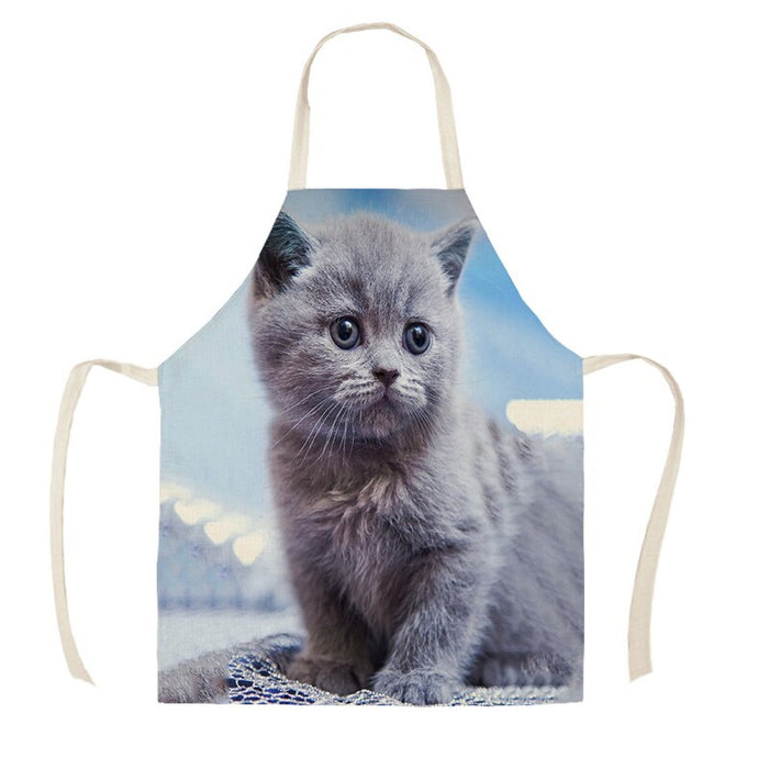 Cat Print Kitchen Sleeveless Apron