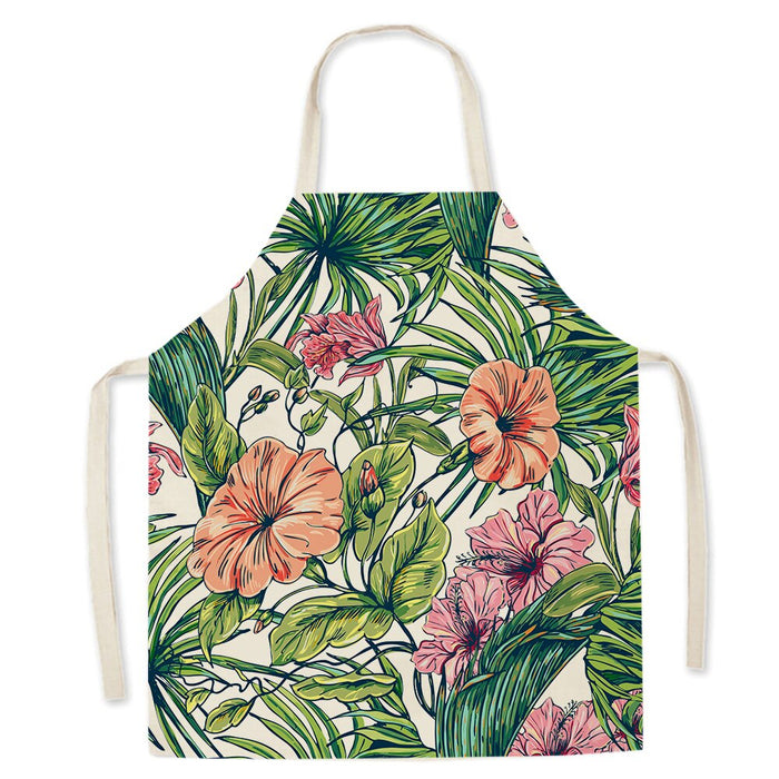 Plant Print Kitchen Apron