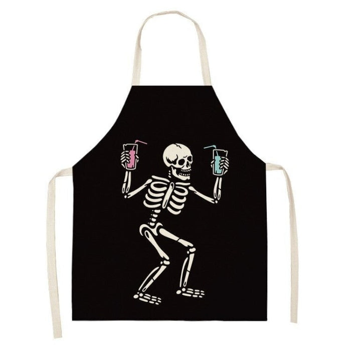 Funny Black And White Skull Series Apron