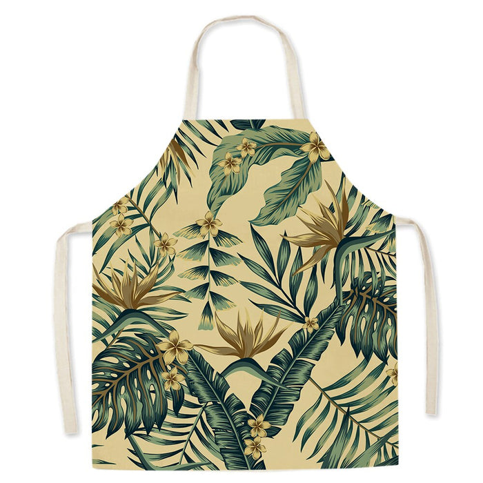 Plant Print Kitchen Apron