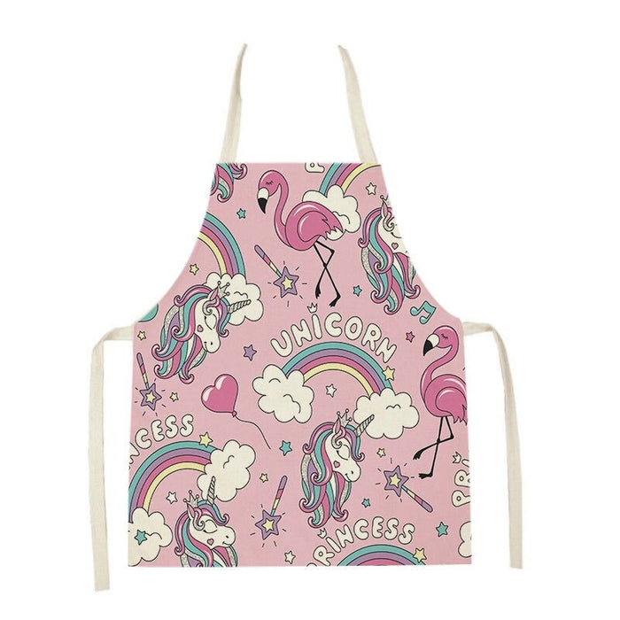 Unicorn Flower Print Apron