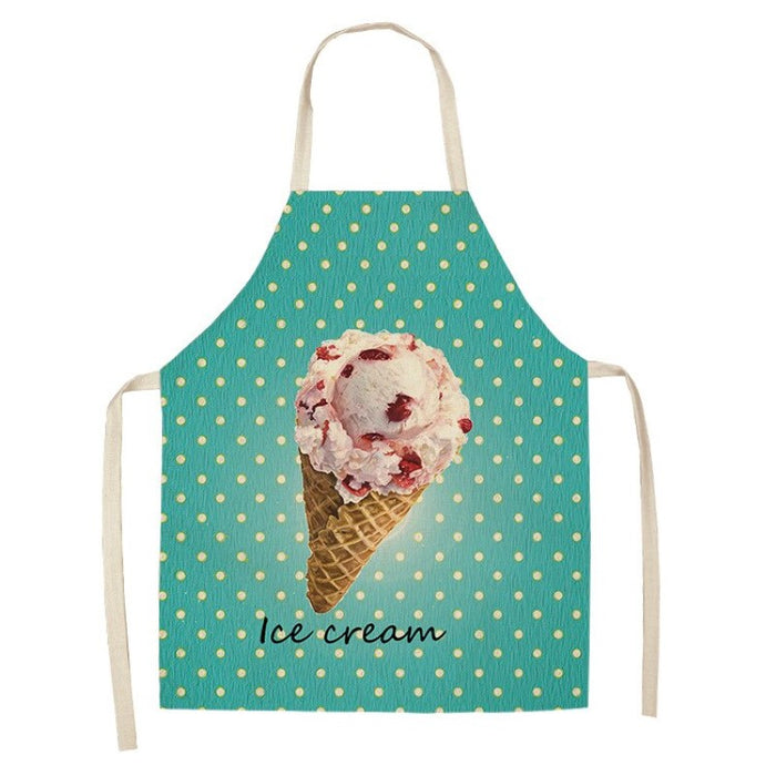 Cartoon Pastry Ice Cream Print Apron