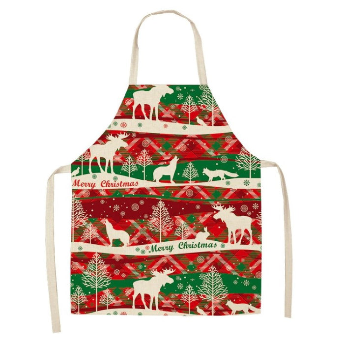 Creative Christmas Printed Women Kitchen Aprons