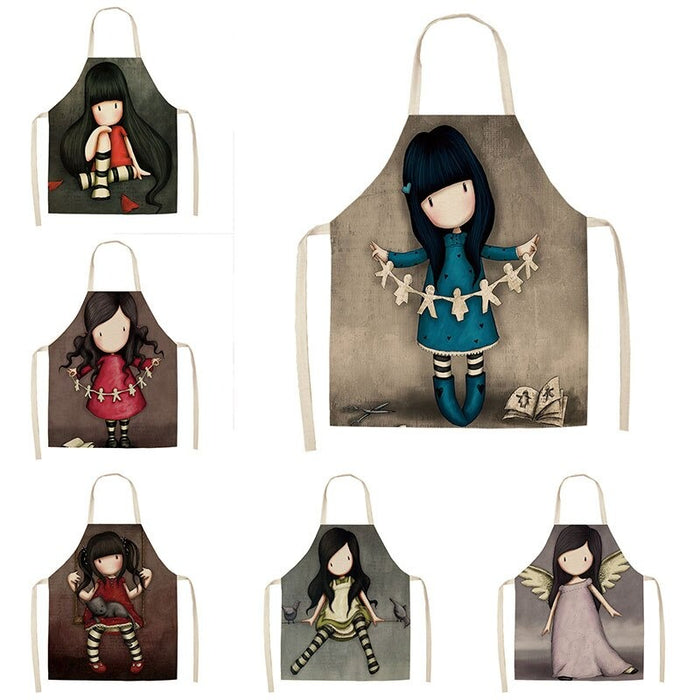 Kitchen Apron Printed Cartoon Girl