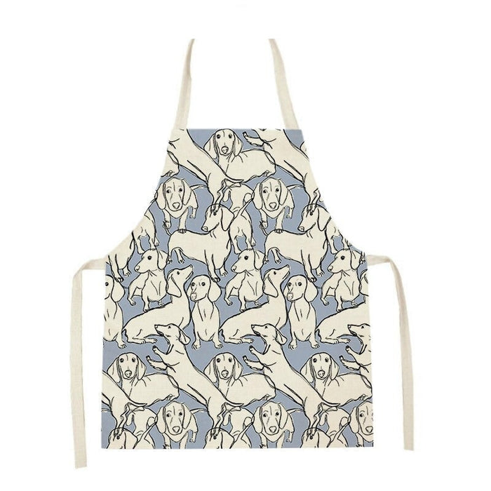 Printed Cartoon Dogs Cleaning Apron