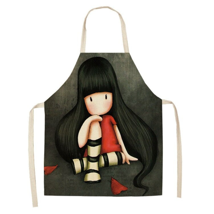 Kitchen Apron Printed Cartoon Girl