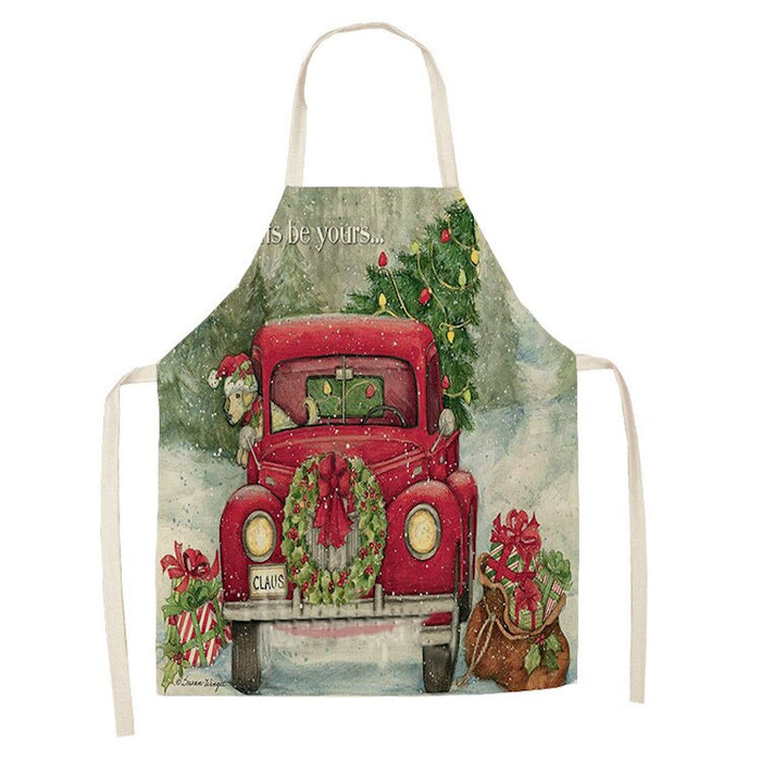 Artistic Christmas Print Kitchen Apron