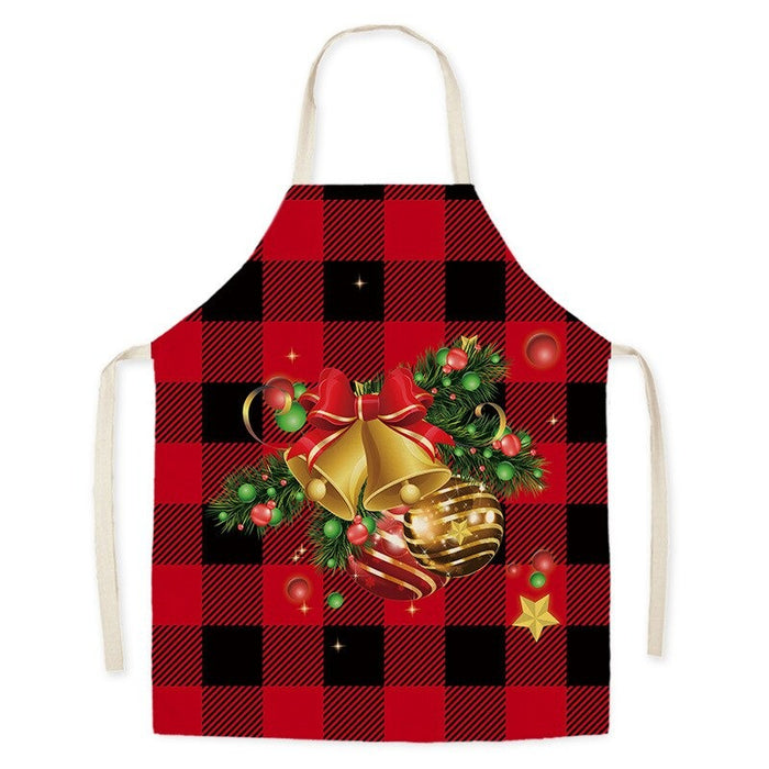 Christmas Theme Linen Apron