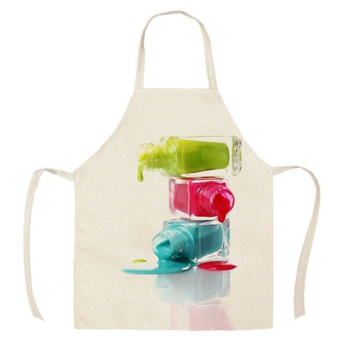 Nail Polish Bottle Print Sleeveless Apron