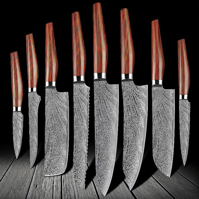 Bread Slicing Filleting Santoku Chef's Knife Set