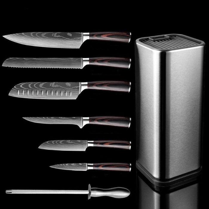 Stainless Steel Kitchen Knife Set With Knife Holder