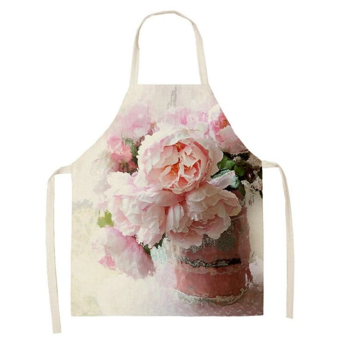 Flower Print Sleeveless Apron