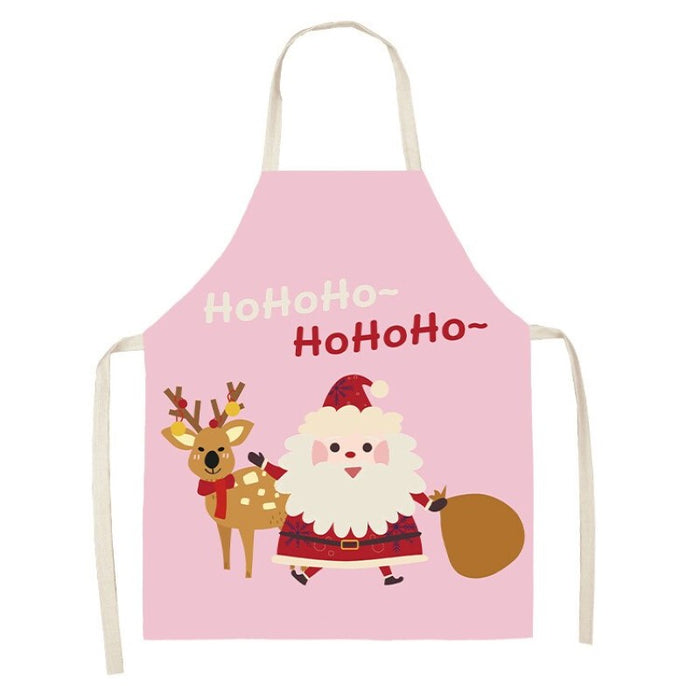 Santa Deer Pattern Cleaning Apron