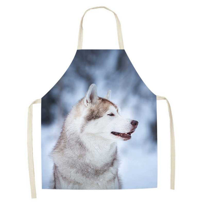 Dog Faces Print Apron