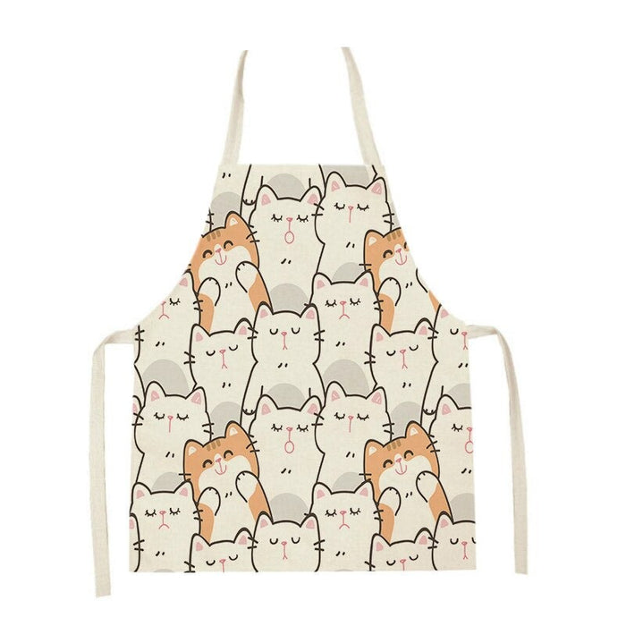 Cat Graphic Print Home Apron