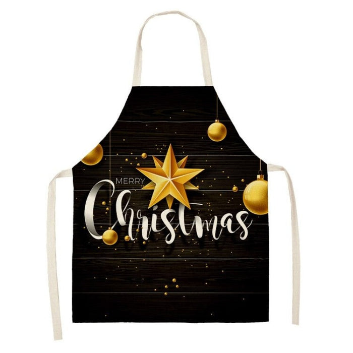 Golden Christmas Gift Pattern Apron