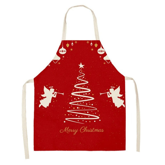 Printed Christmas Linen Aprons