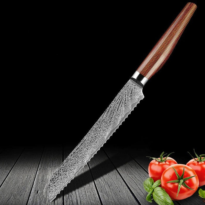 Bread Slicing Filleting Santoku Chef's Knife Set