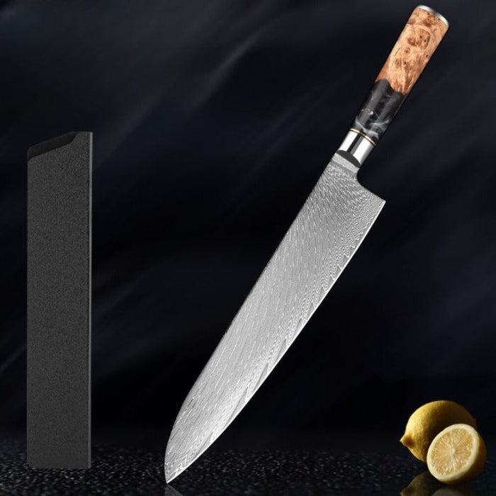 High-Quality Damascus Steel Kitchen Knife Sets With Resin Handle