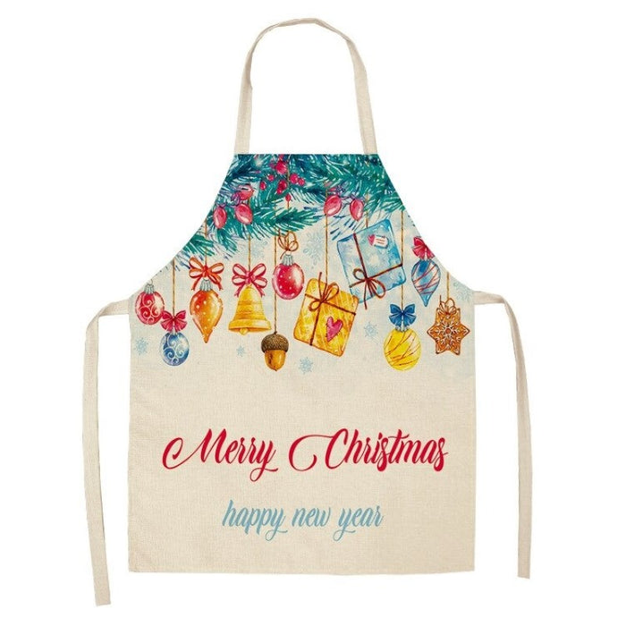 Creative Christmas Printed Women Kitchen Aprons