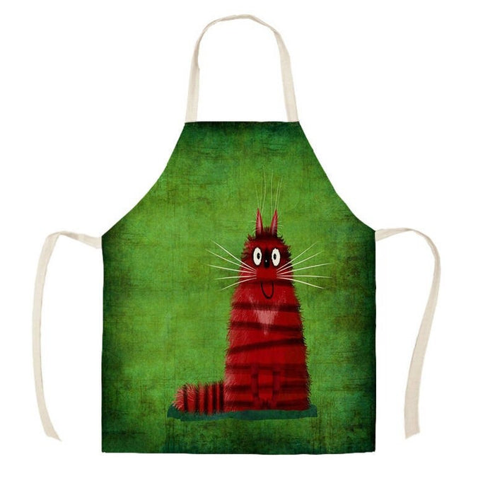 Colourful Cartoon Cats Printed Aprons