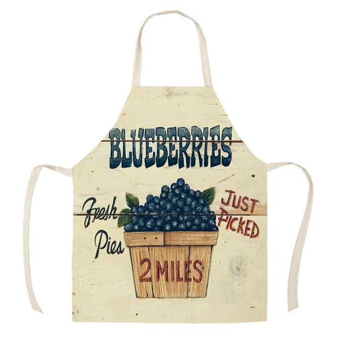 Fruit Strawberry Apple Peach Print Apron